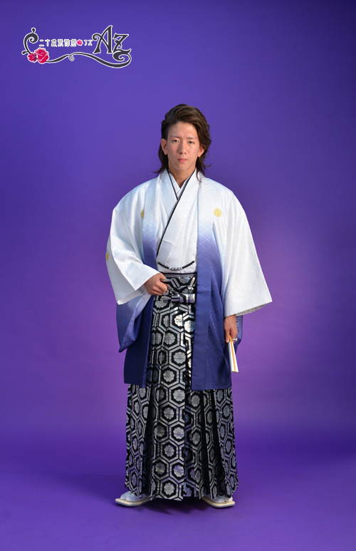 男性成人 白紫グラデーション羽織 二十歳振袖az水戸のブログ
