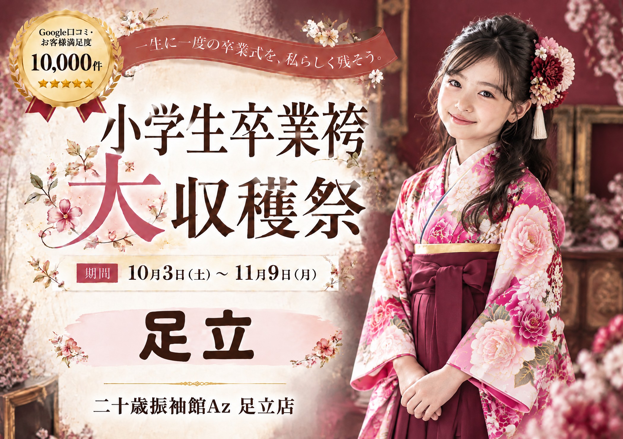 小学生卒業袴 大収穫祭 二十歳振袖館Az 足立店