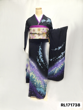 【振袖】黒/紫・桜