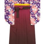【卒業袴】紫/白・桜花