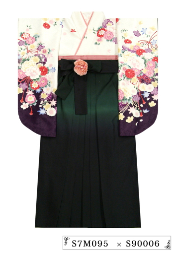 【卒業袴】白/紫・桜花