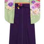 【卒業袴】緑/紫・牡丹