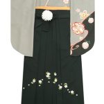 【卒業袴】ｸﾞﾚｰ/黒・桜