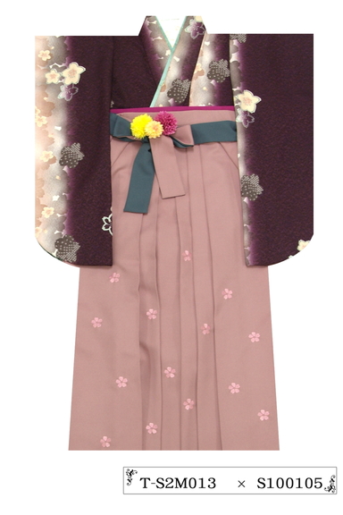 【卒業袴】紫/茶・桜