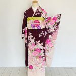 【振袖】茶/白・牡丹