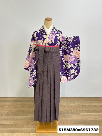 【卒業袴】紫・牡丹・桜