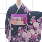 【振袖】黒/紫・菊