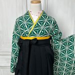 【卒業袴】緑/白・麻の葉