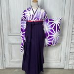 【卒業袴】紫/白・麻の葉