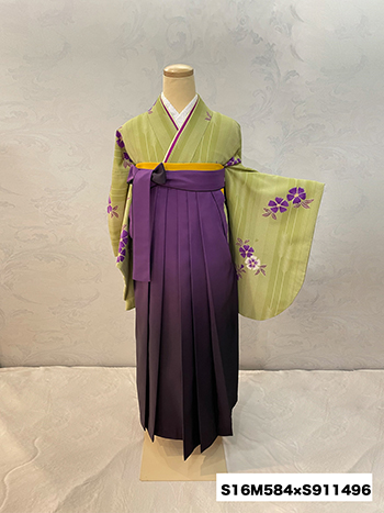 【卒業袴】緑/紫・桜