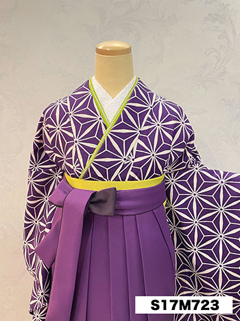 【卒業袴】紫・麻の葉