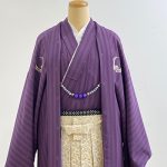 【男性袴】紫・ｽﾄﾗｲﾌﾟ