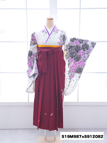 【卒業袴】白/紫・桜