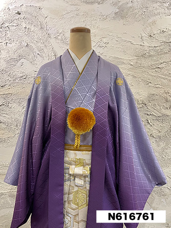 【男性袴】紫・菊菱