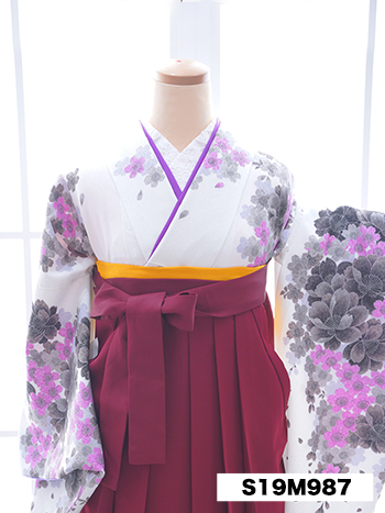 【卒業袴】白/紫・桜