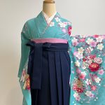 【卒業袴】緑・牡丹・桜