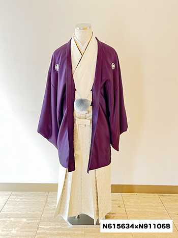 【男性袴】紫・ｽﾄﾗｲﾌﾟ/格子
