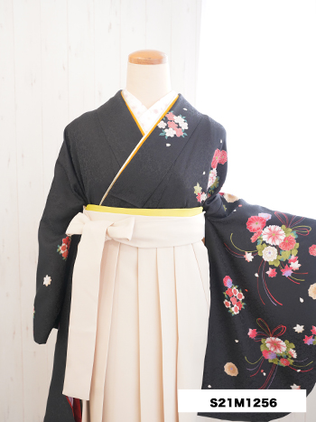【卒業袴】黒・桜・紅葉