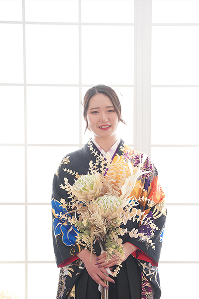 卒業袴個性派お団子ヘアー