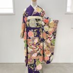 【振袖】紫・鶴