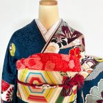 【振袖】青・牡丹