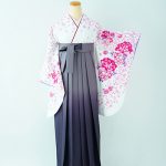 【卒業袴】白・牡丹