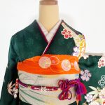 【振袖】緑・牡丹