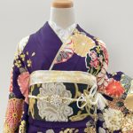 【振袖】紫・鶴
