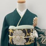【振袖】緑・万寿菊