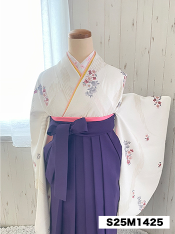 【卒業袴】白・小花
