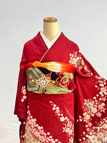 【振袖】赤・辻が花