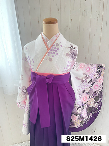 【卒業袴】白/紫・桜