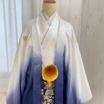 【男性袴】白/青・菊菱