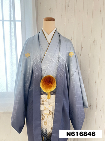 【男性袴】灰色・菊菱