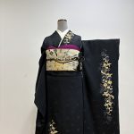 【振袖】黒・薔薇白金