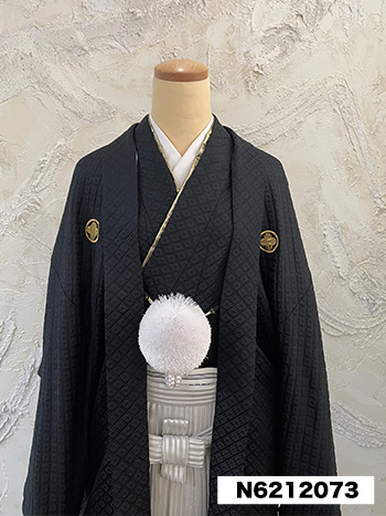 【男性袴】黒・刺子・金紋