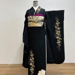 【振袖】黒・薔薇白金