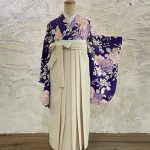 【卒業袴】紫/ｸﾘｰﾑ･ﾊﾞﾗ