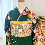 【振袖】緑/赤・桜