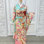 【振袖】水色・牡丹/桜