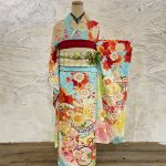 【振袖】水色・桜