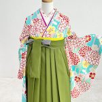 【卒業袴】水色・菊