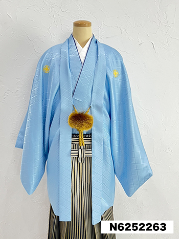 【男性袴】水色・菊菱