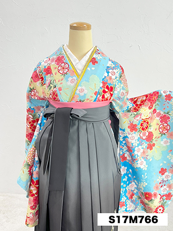 【卒業袴】水色・桜