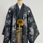 【男性袴】黒/銀・花