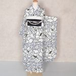 【振袖】白/黒・花柄