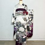 【振袖】白/紫・牡丹