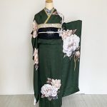 【振袖】緑/白・牡丹