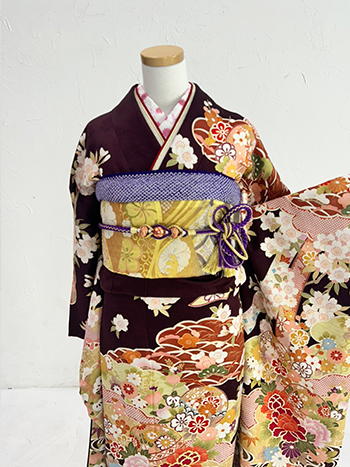 【振袖】紫・桜