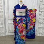 【振袖】青・牡丹